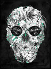 Tropical Skull Black and White Print
