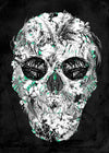 Tropical Skull Black and White Print