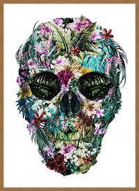 Tropical Skull White Print