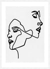 Two Faces Study Line Art Print