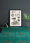 Vintage Bicycle Illustration Cycling Print