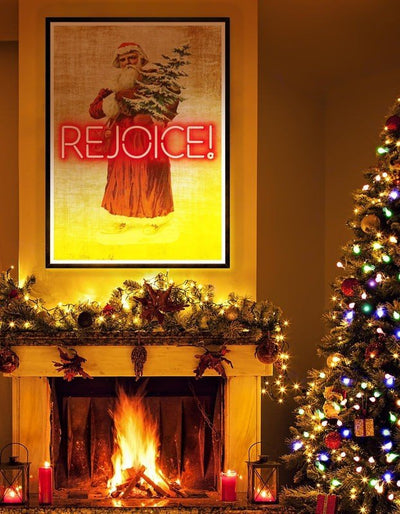 Vintage Rejoice Neon Print