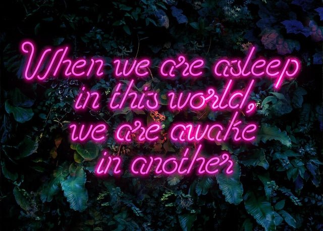 When We Are Awake Neon Leaves Print