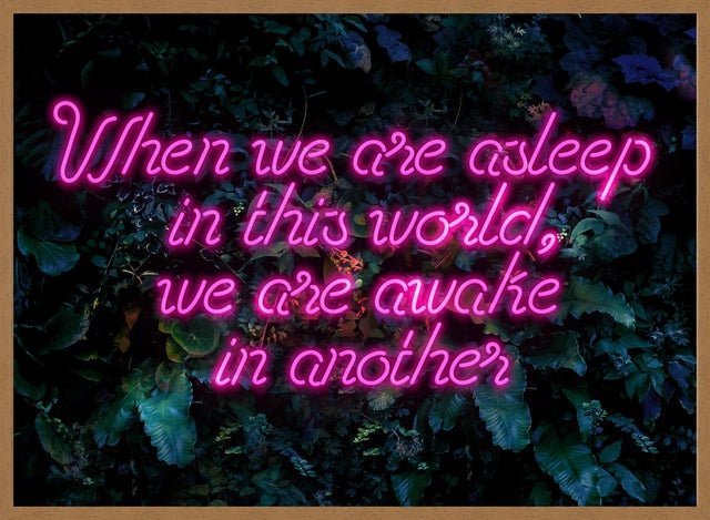 When We Are Awake Neon Leaves Print