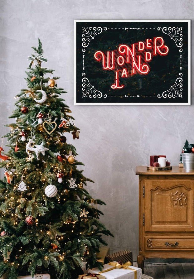 Wonderland Neon Christmas Print