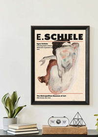 Egon Schiele Crouching Nude Artist Poster