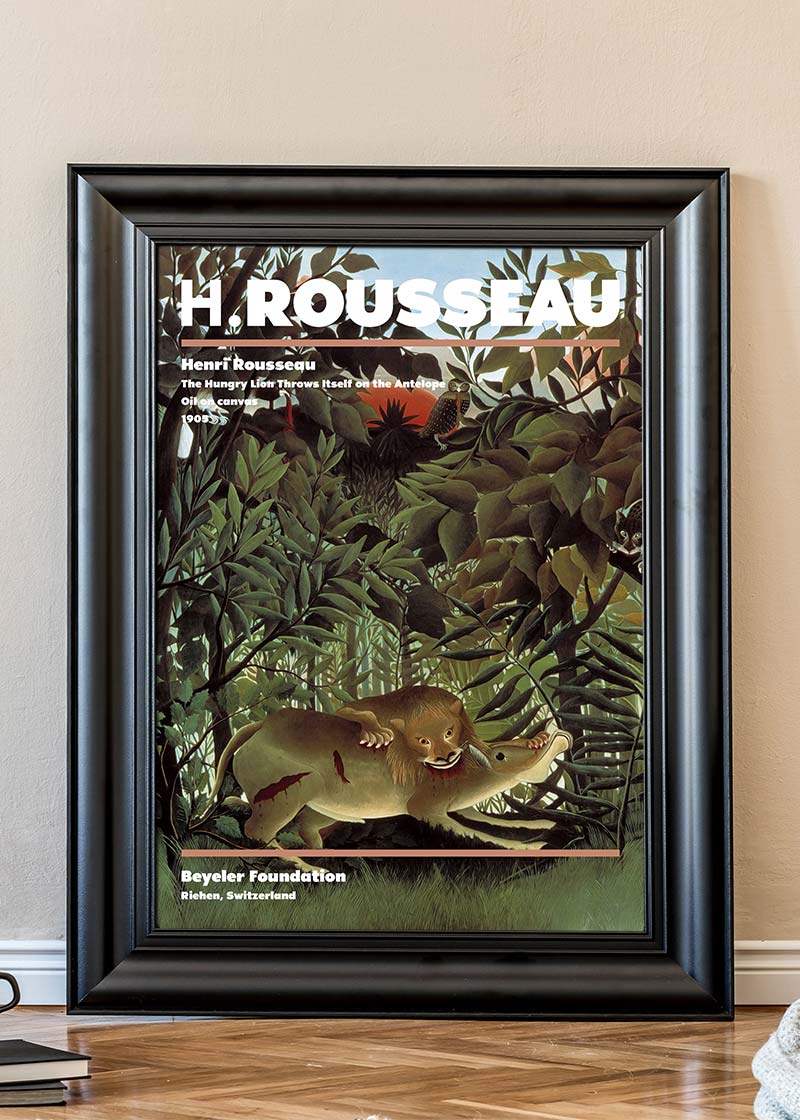 Henri Rousseau Hungry Lion Artist Poster