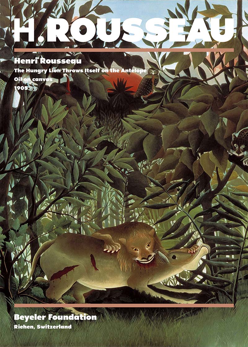 Henri Rousseau Hungry Lion Artist Poster