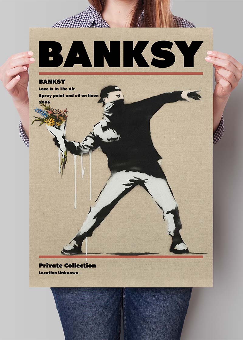 Banksy Love Is In The Air Graffiti Artist Poster