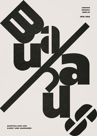 Angled Bauhaus Letters Black & White Print
