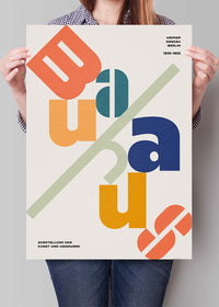 Angled Bauhaus Letters Colour Print