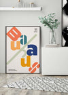 Angled Bauhaus Letters Colour Print