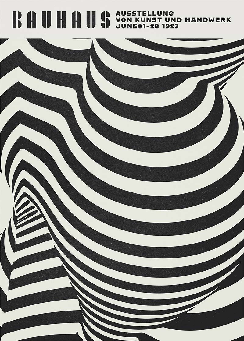 Geometric Swirls Bauhaus Black & White Print – InkAndDrop