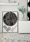 Bauhaus Circle City Black & White Print