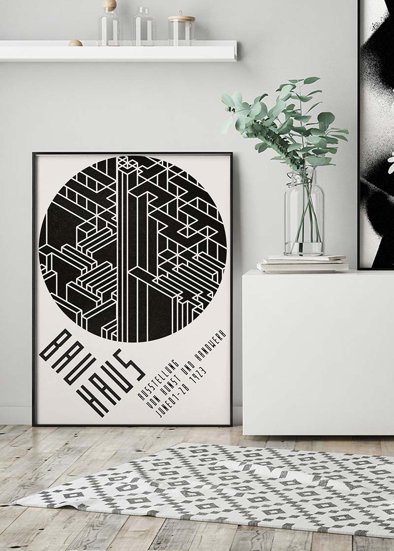 Bauhaus Circle City Black & White Print
