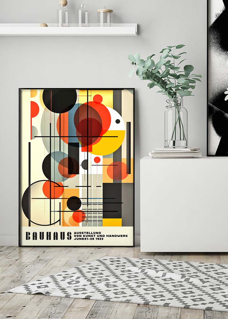 Bauhaus Industrial Geometric Shapes Print