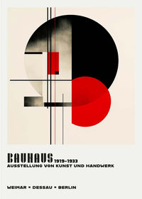 Bauhaus Black & Red Circles Print