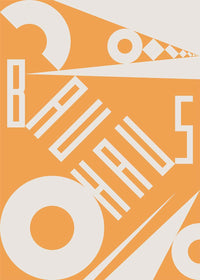 Bauhaus Sharp Angled Letters Orange Print
