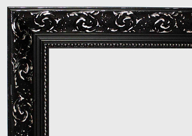 Vintage style Black wood picture frame with compo ornate trim. antique style, ornate frame,distressed black, canvas frame,oil newest painging frame