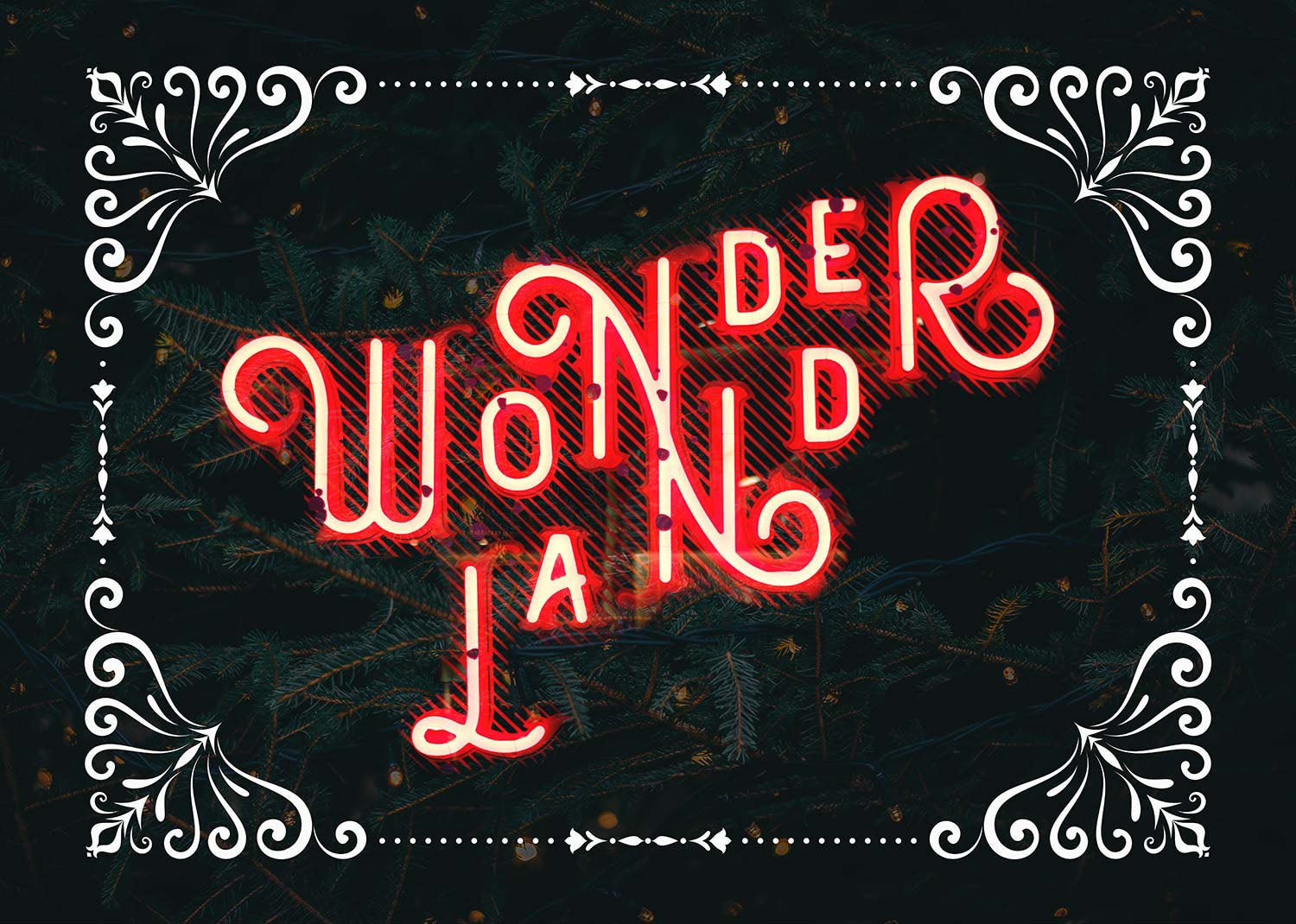 Wonderland Neon Christmas Print