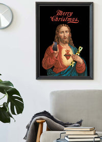 Jesus with Christmas Cracker Print