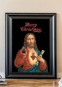 Jesus with Christmas Cracker Print