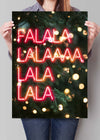 Falalalala Neon Christmas Print