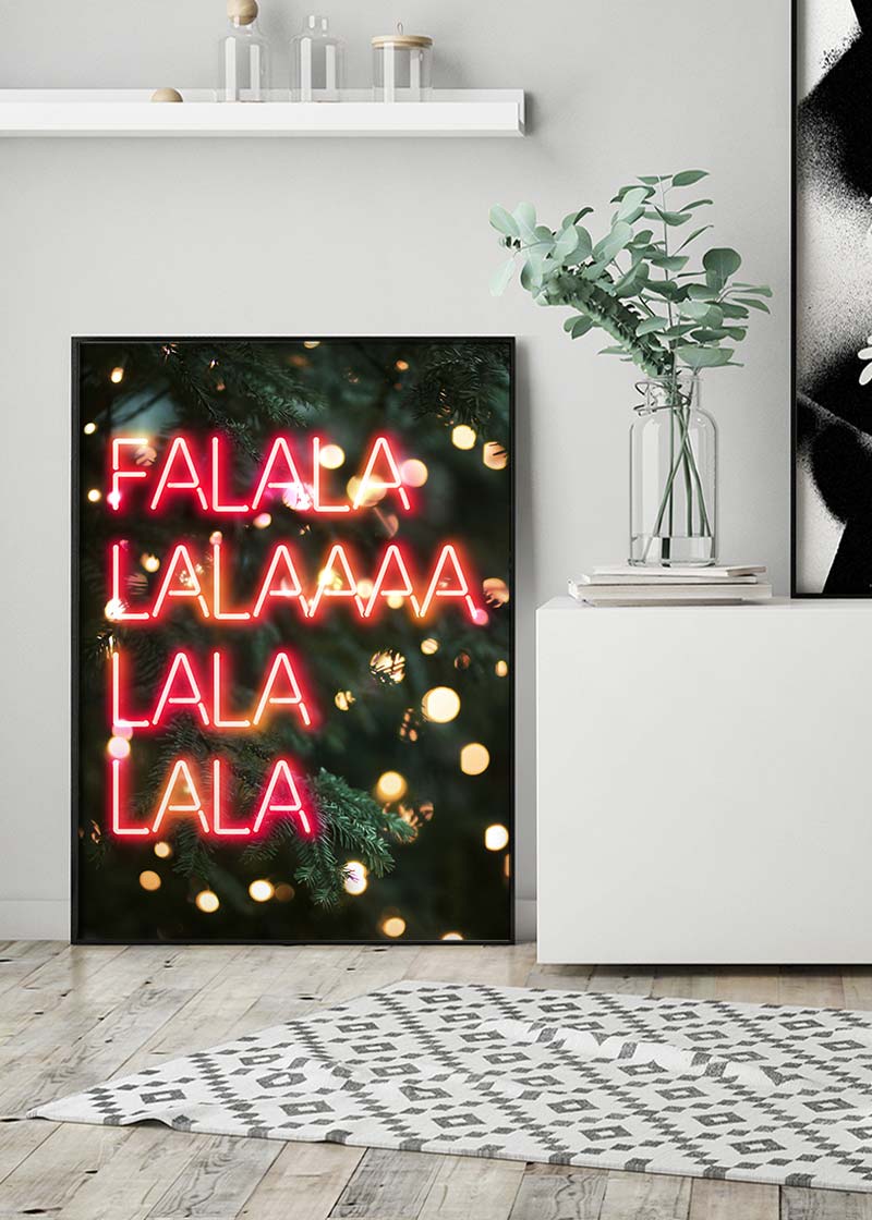 Falalalala Neon Christmas Print