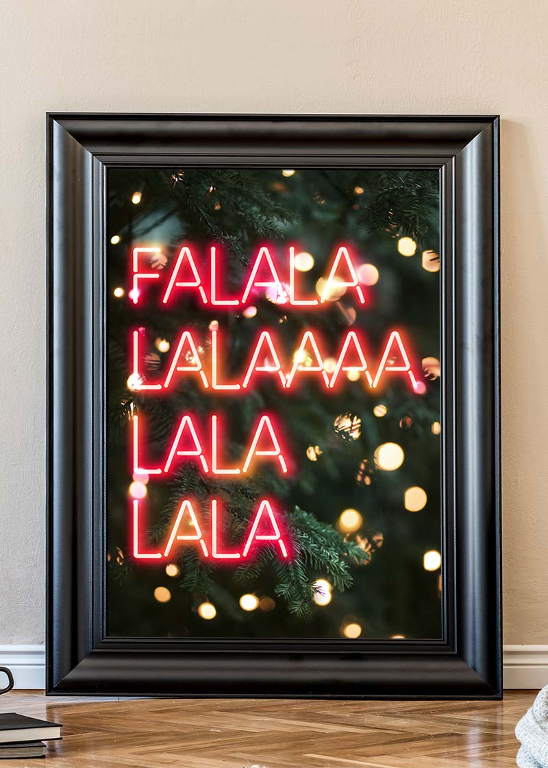 Falalalala Neon Christmas Print