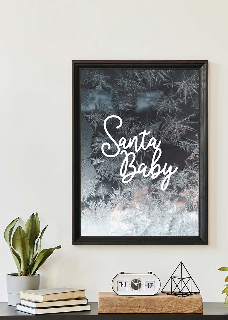 Santa Baby Script Frost Christmas Print