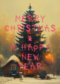 Merry Christmas Happy New Year Spraypaint Print