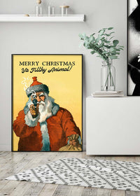 Bad Santa Merry Christmas Filthy Animal Print