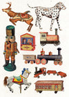 Vintage Christmas Toys Print