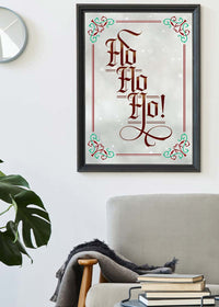 Ho Ho Ho Gothic Text Christmas Print White