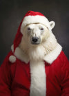 Christmas Polar Bear Animal Portrait Print