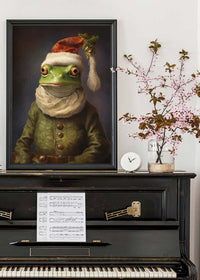 Christmas Frog Animal Portrait Print