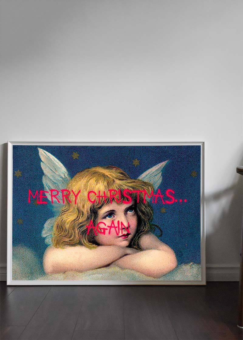 Merry Christmas Again Spraypaint Print