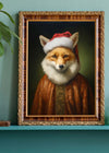 Christmas Fox Animal Portrait Print