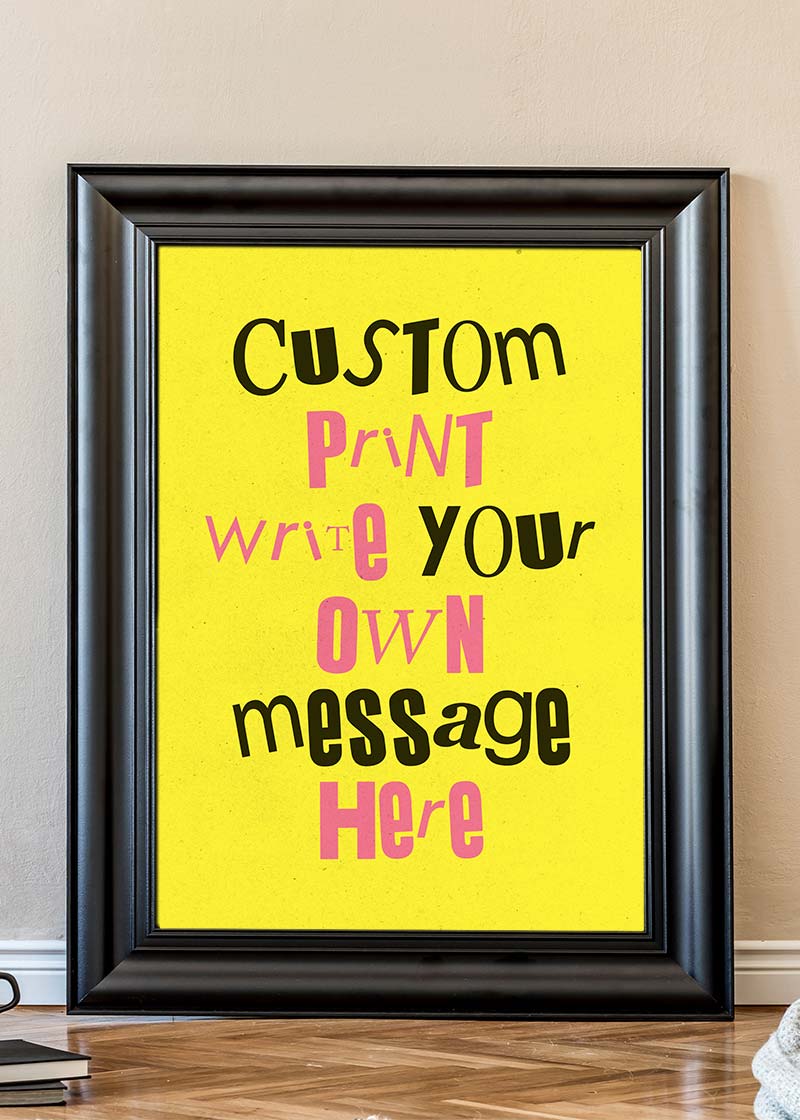 Custom Punk Style Cut and Paste Yellow Print