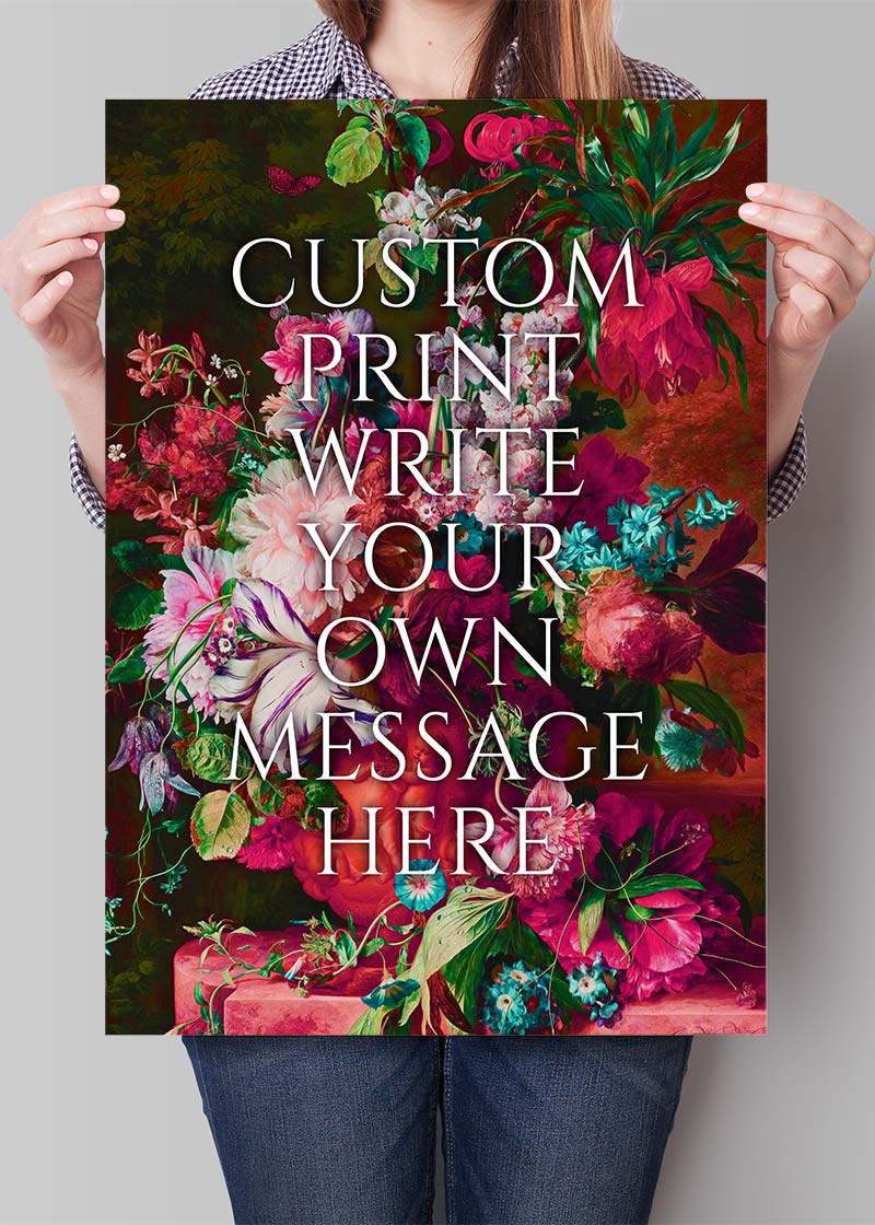 Custom Classic Font Print Floral Background