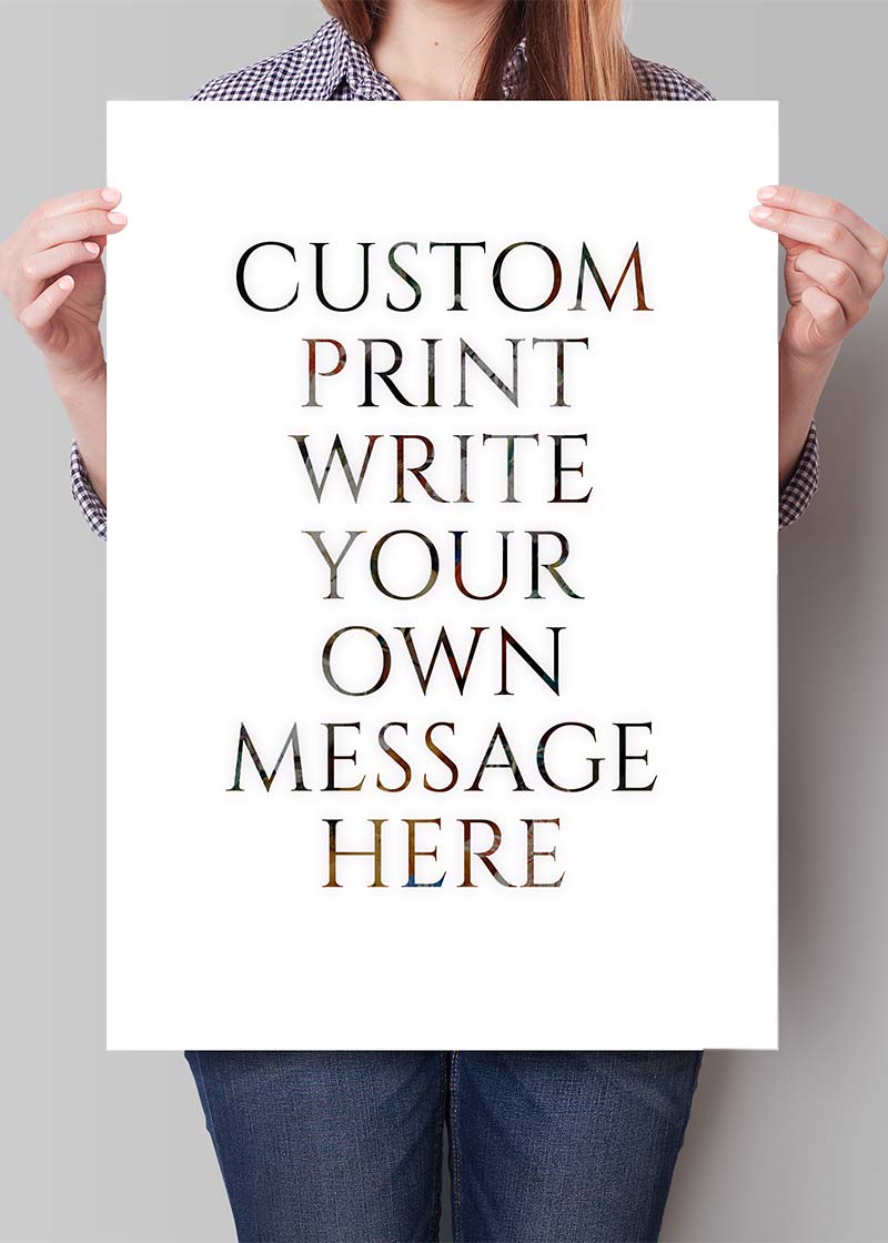 Custom Classic Font Print White Background