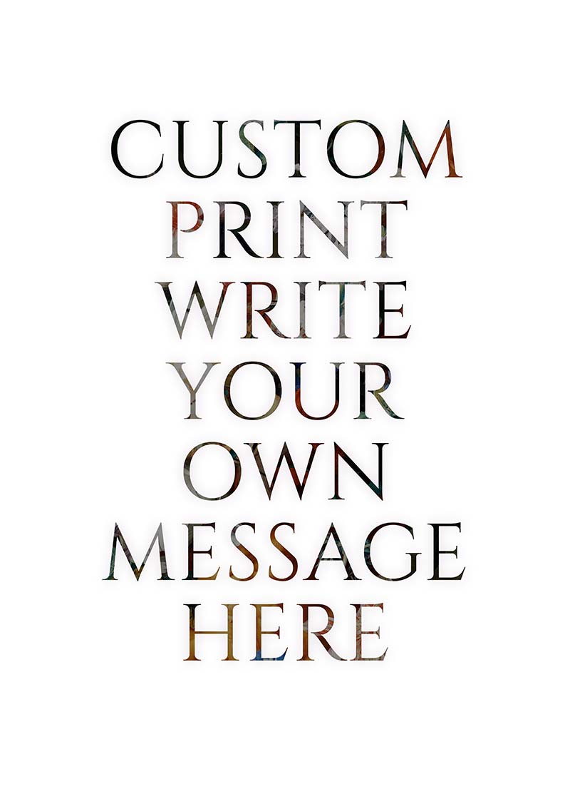 Custom Classic Font Print White Background