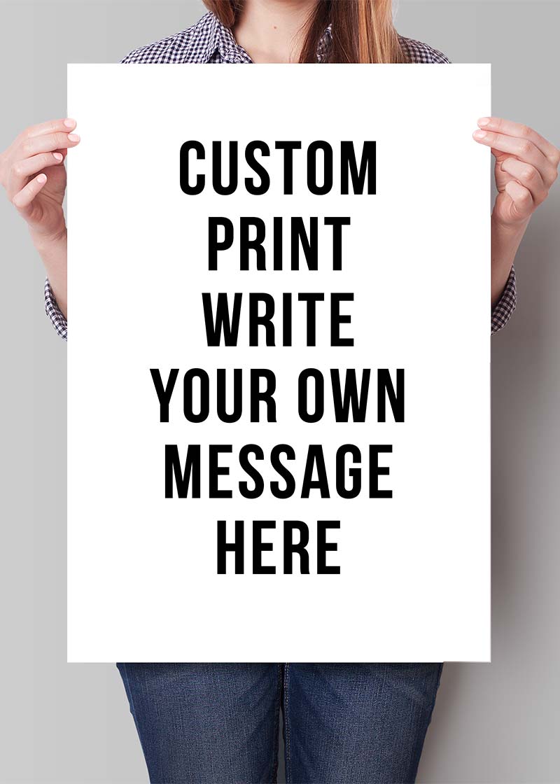 Custom Bold Message Print White