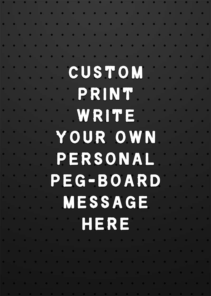 Custom Peg Board Message Black