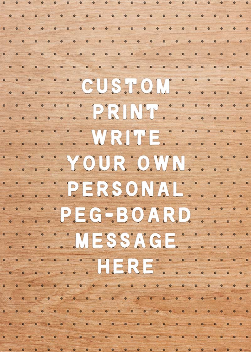 Custom Peg Board Message Art Print InkAndDrop