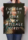 Custom Lady Portrait with Paintbrush Letters Print
