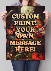 Custom Orange Bold Letters Floral Print