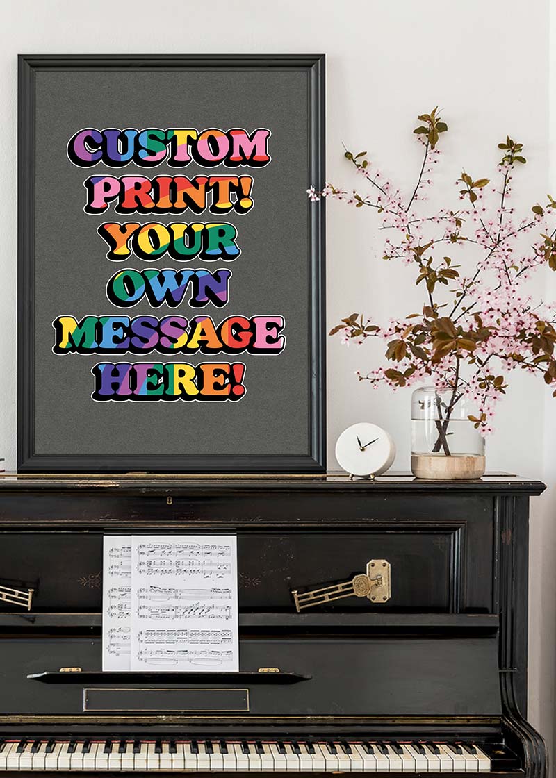 Custom Rainbow Bold Letters Print