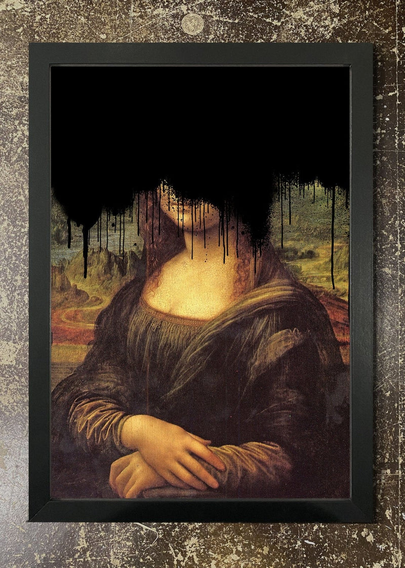 Drippy Black Mona - Framed 21x30cm Print