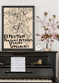 Van Gogh Exposition Floral Line Art Print